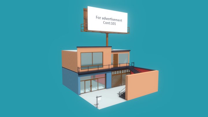 Low Poly Flat For Sale_Building 3D Model