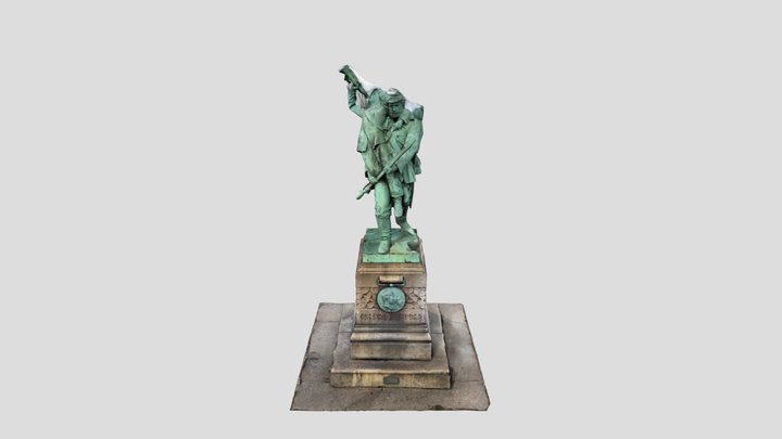 Landsoldat med den lille løvblæser 3D Model