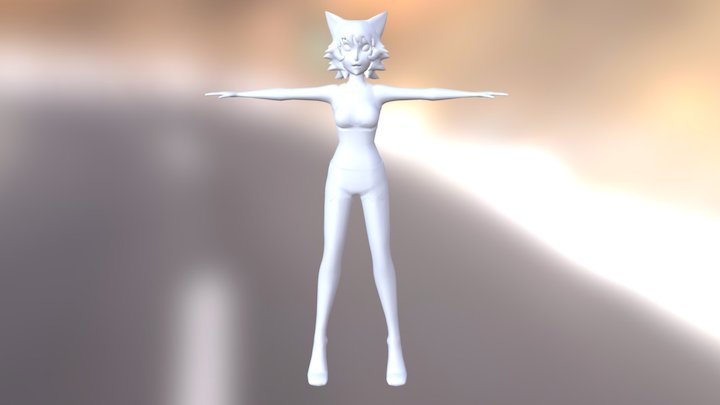 Lynx-Lady Low Poly 3D Model