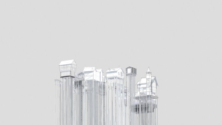 Floating Village Concept (dystopian) 3D Model