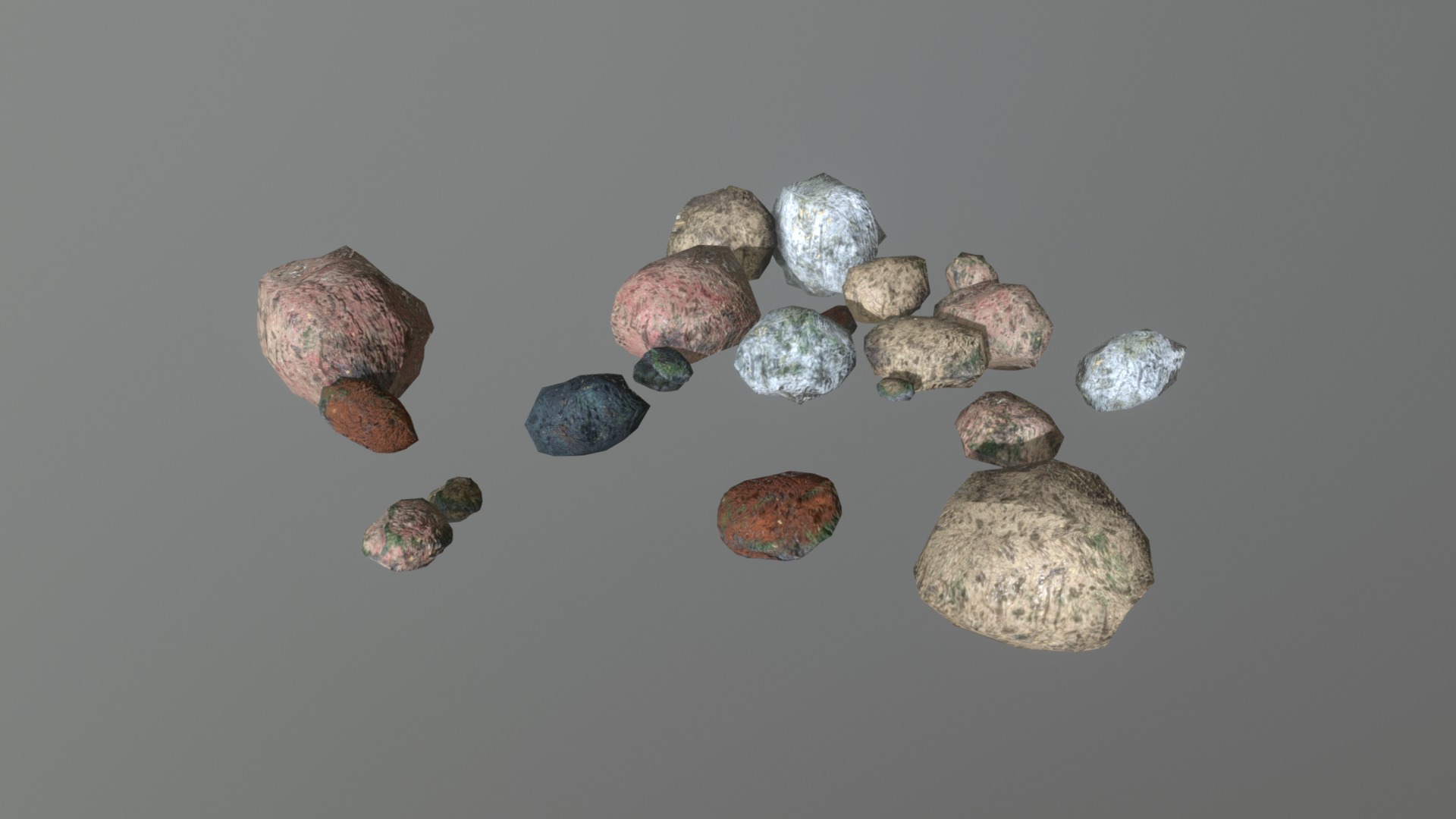 3D model Pebbles - This is a 3D model of the Pebbles. The 3D model is about a group of rocks.