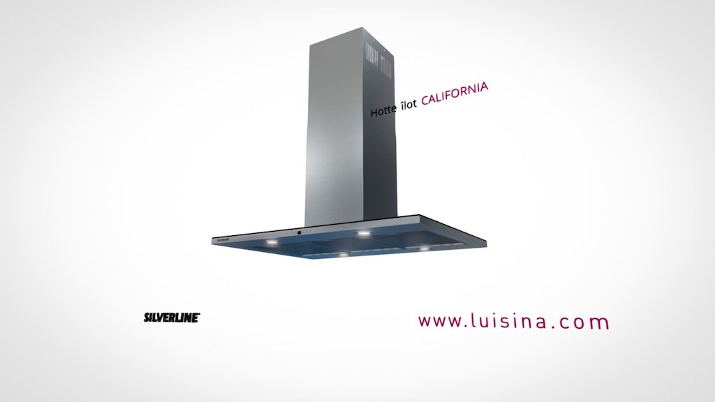 Hotte îlot California 90 cm - Noir / inox