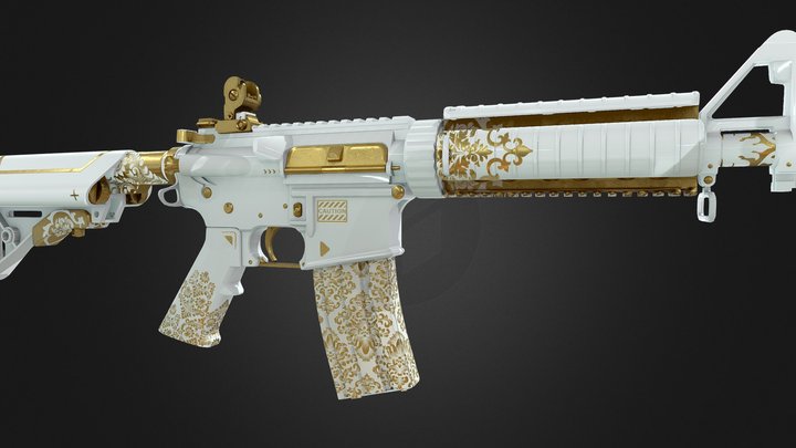 Regal Ivory - M4A1-S | Opulent Edition 3D Model