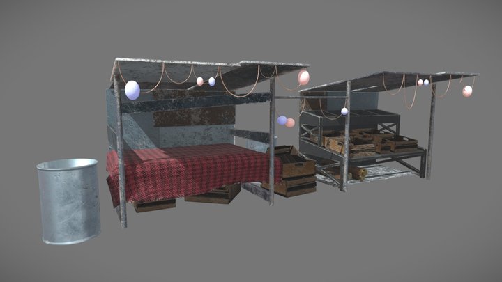 Market Stall Variation 2 3D Model