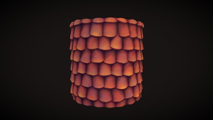 Stylized Plaster Roof Tilable 3D Model