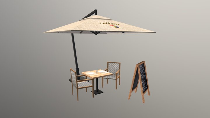 Annecy: Restaurant terrace 3D Model