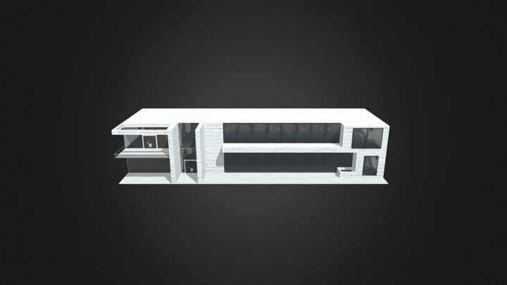 BRICK MODERN HOME 3D Model