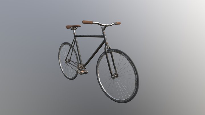 Old rusty bicycle 3D Model