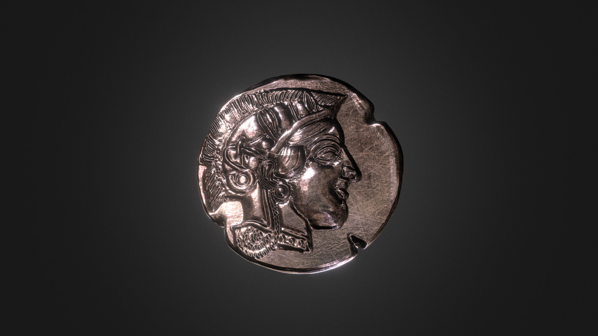 3D model Athena Coin - This is a 3D model of the Athena Coin. The 3D model is about a close-up of a coin.