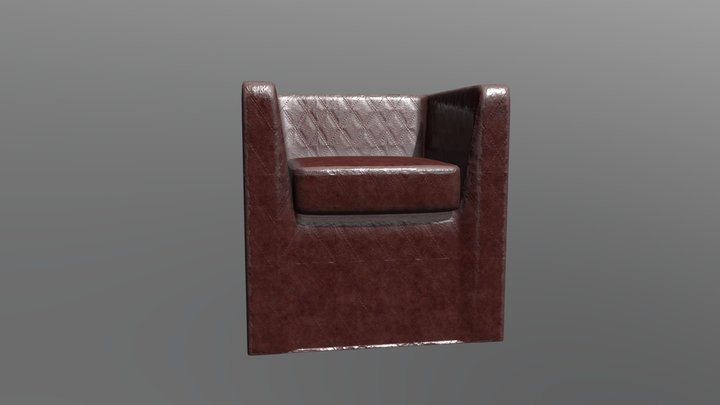 Small Leather Sofa 3D Model