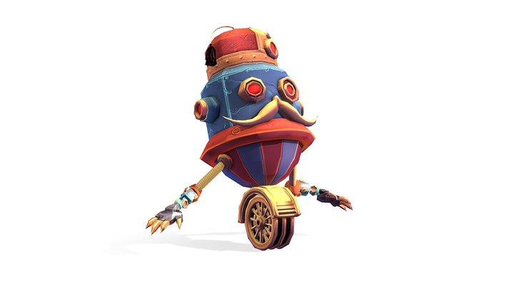 Steampunk Ottoman Robot 3D Model
