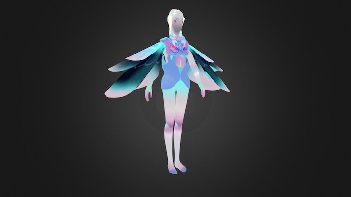 The Night Moth Girl 3D Model