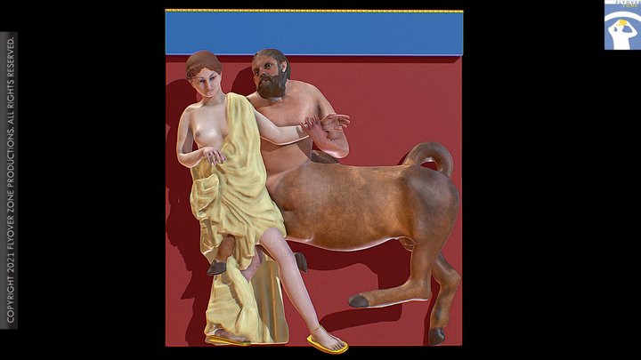 3D rendering of Metope South 12 Restored (Parthenon)