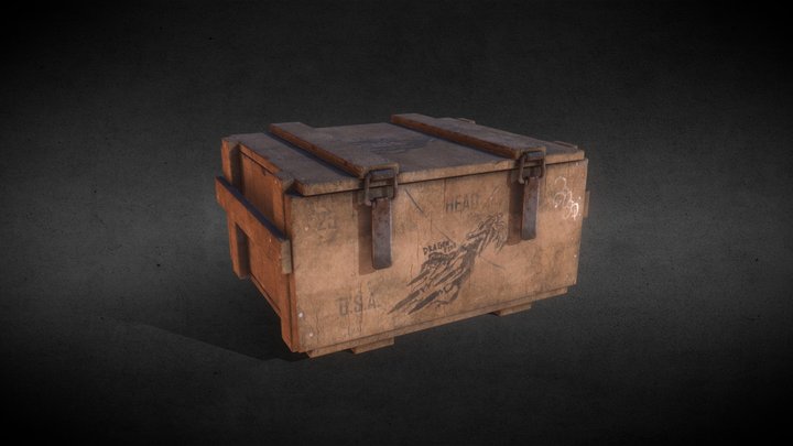 Photorealistic High Poly Ammo Crate 3D Model