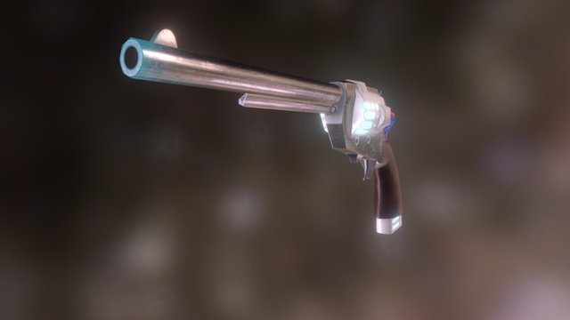 Modified Colt Revolver - Sci Fi 3D Model