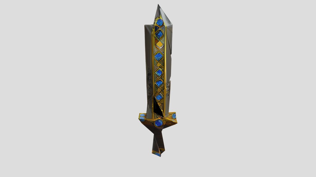 A golden sword inlaid with precious stones #dede