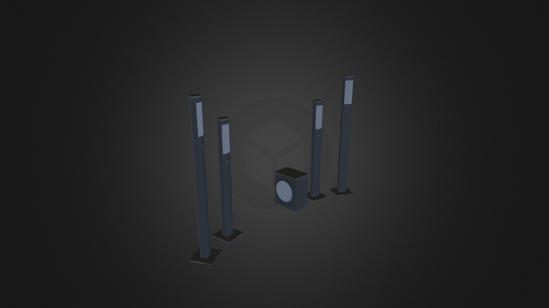 3D model CGAxis Speaker Set - This is a 3D model of the CGAxis Speaker Set. The 3D model is about a white letter on a black background.