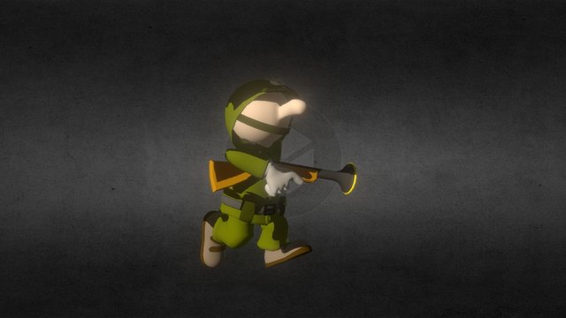 Soldier Run Animation 3D Model