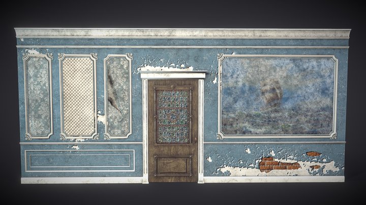 Weathered wall 3D Model