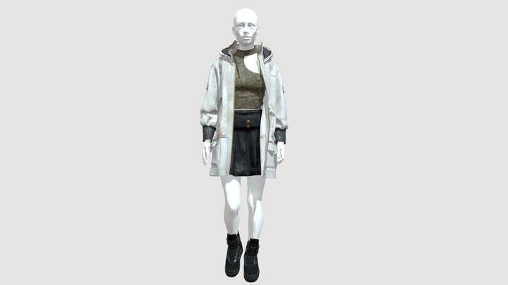Woman Skirt Outfit 3D Model