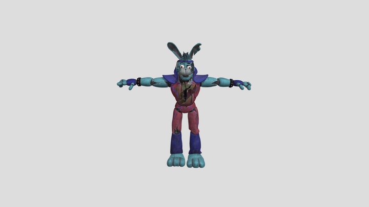 Fnaf Security Breach Ruin - Glamrock Bonnie 3D Model