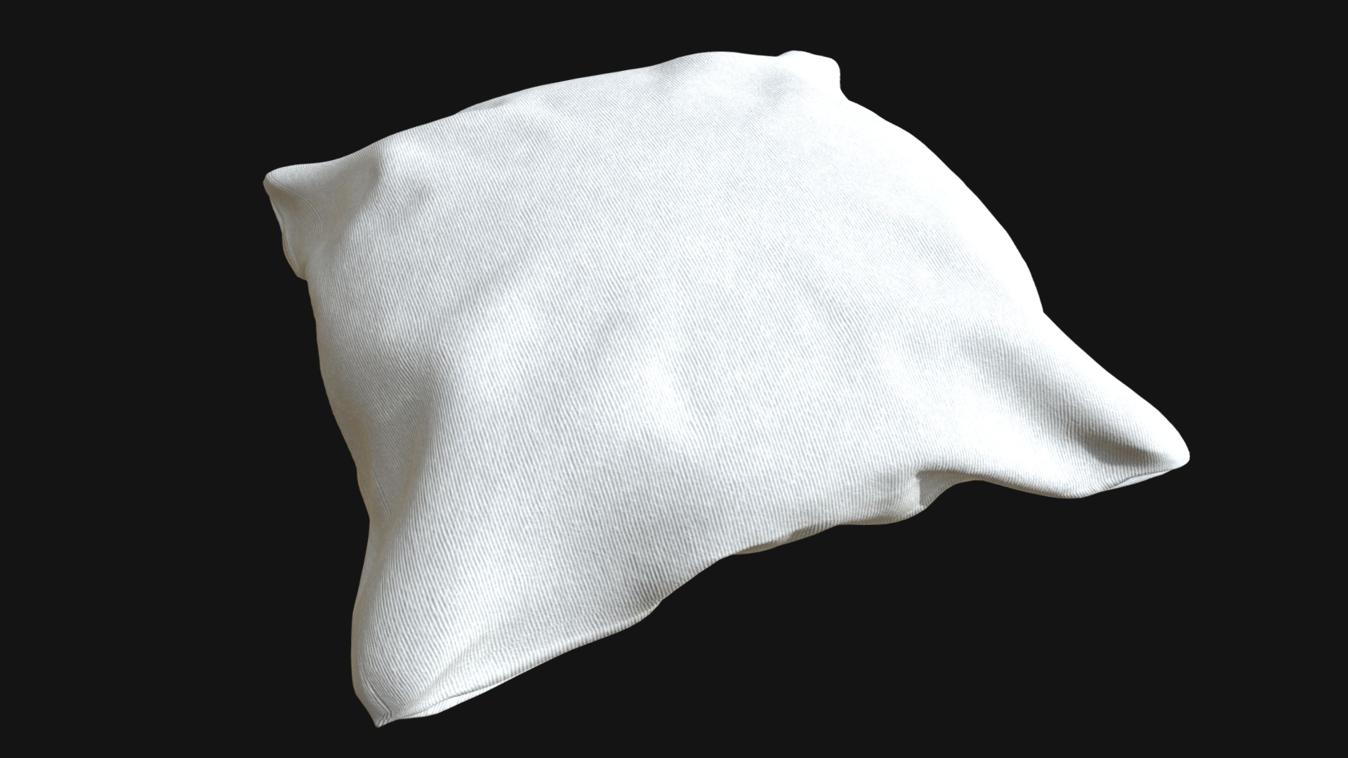3D model Small cushion - This is a 3D model of the Small cushion. The 3D model is about a white glove on a black background.