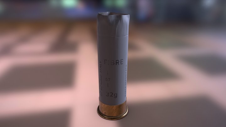 12 Gauge Shotgun Cartridge 3D Model