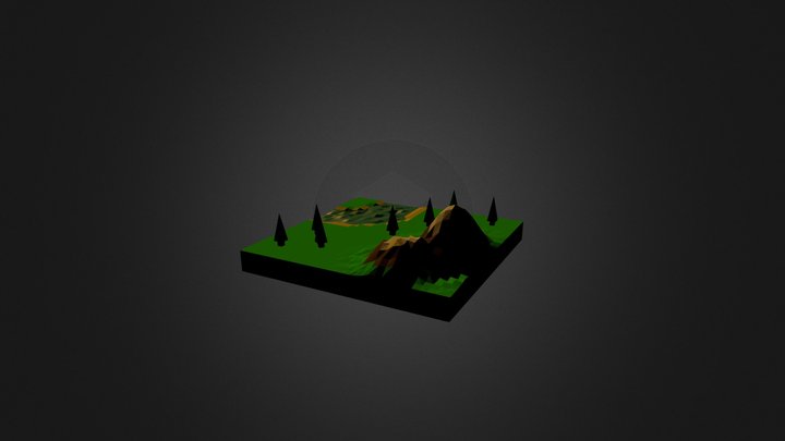 Simple lowpoly island 3D Model