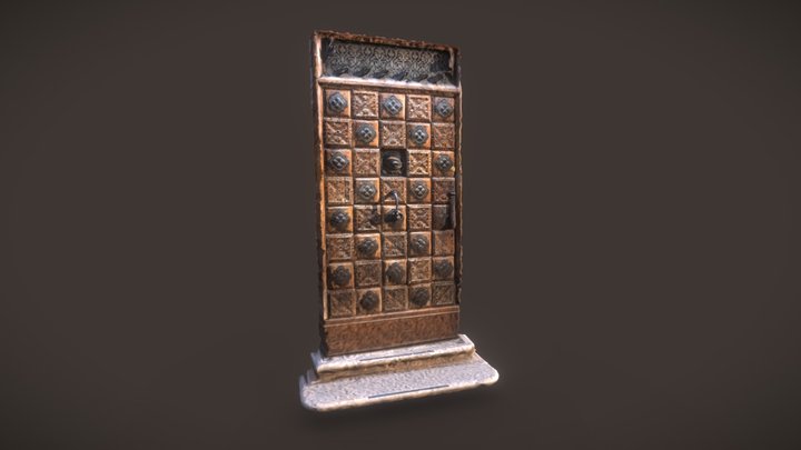 Sculpted wooden door 3D asset 3D Model