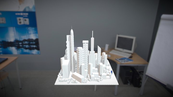 Ville avec exosquelette 3D Model