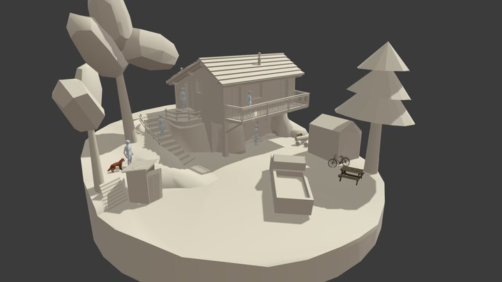 Forest Loner - WIP Diorama 3D Model