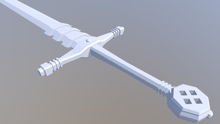 A Hand and Half Arming Sword. 3D Model