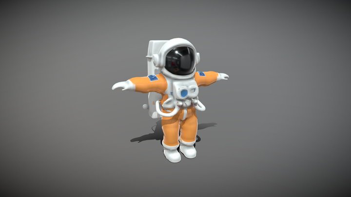 Astronaut in spacesuit and helmet 3D Model