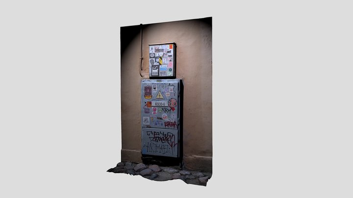 Street art electric cabinet 3D Model