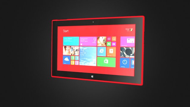 Nokia Lumia 2520 Red 3D Model