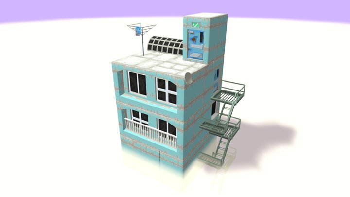 Blue Building 3D Model