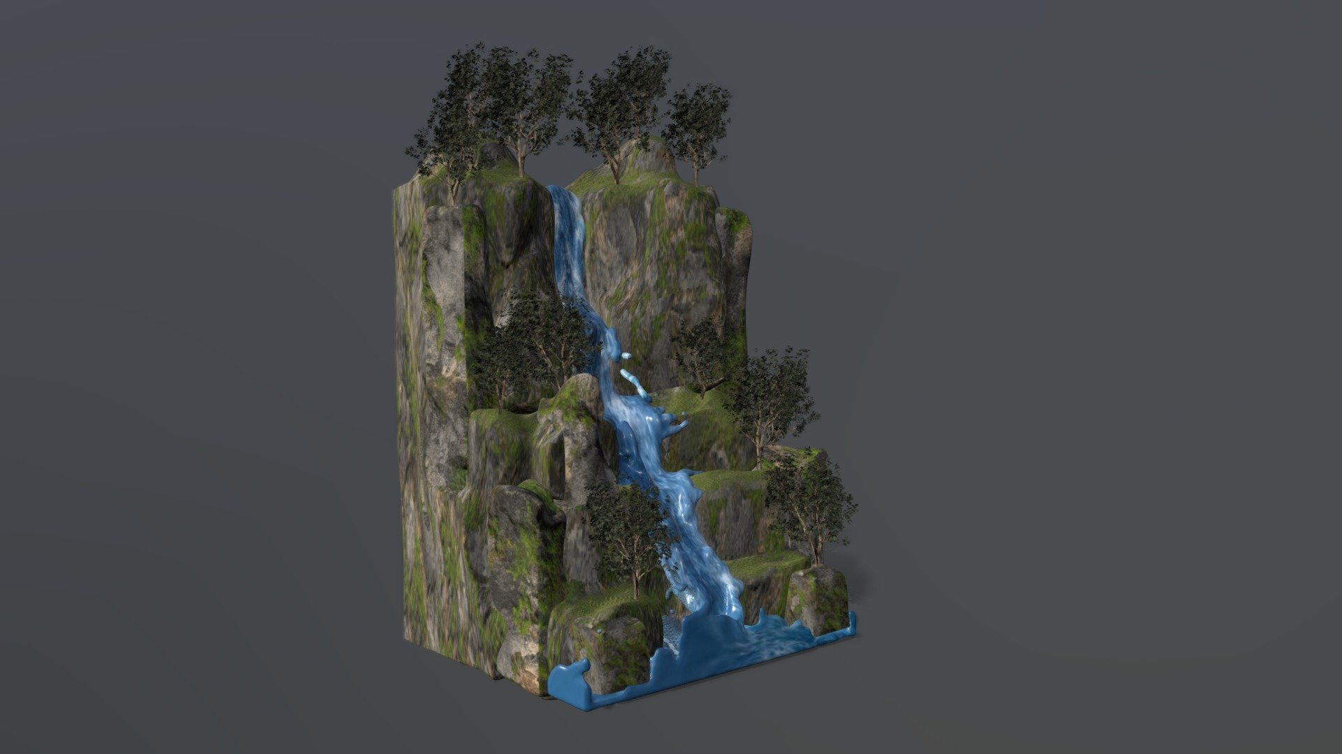 Stylized Waterfall - 3D model by ilhamsbi [9b664e4] - Sketchfab