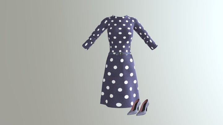 dress with shoes 3 3D Model