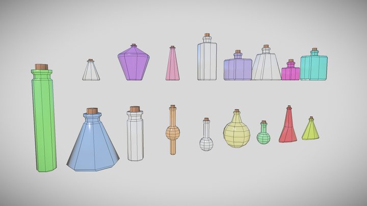 Alchemy bottles (LP) 3D Model