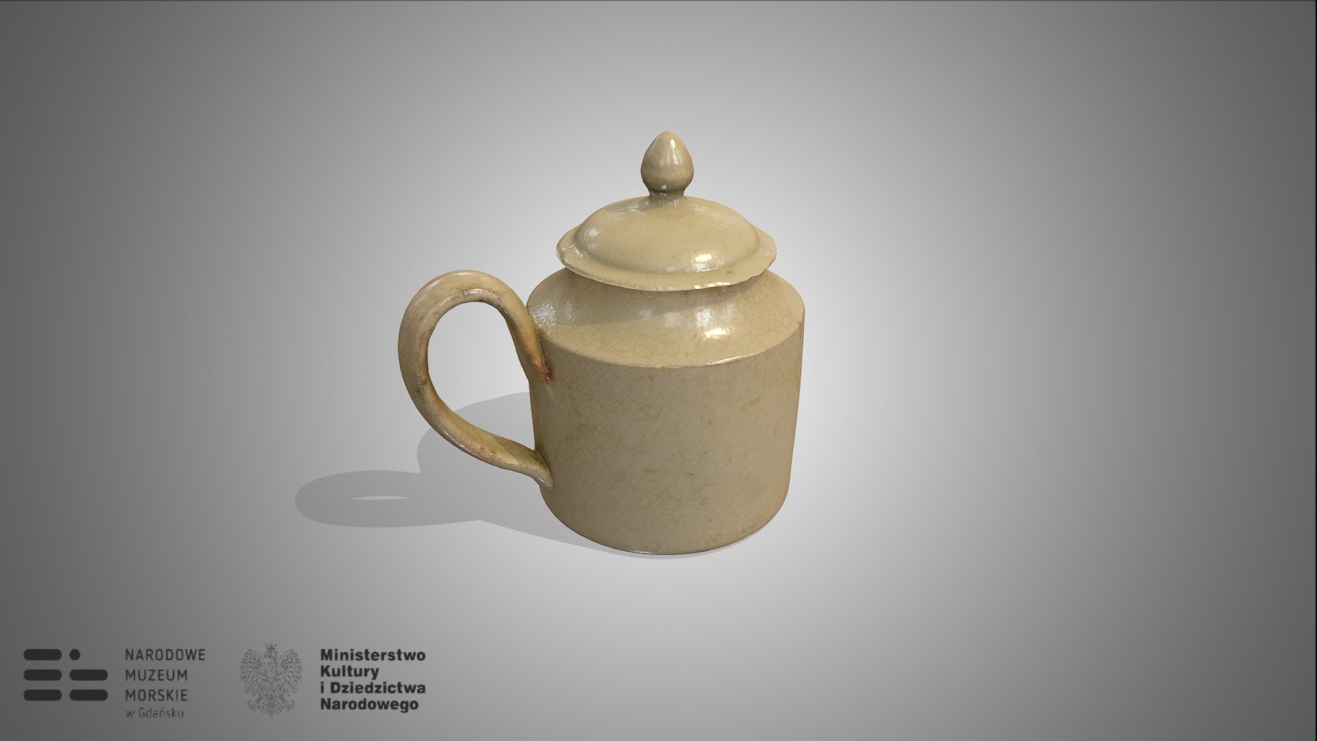 Kubeczek fajansowy z wraka W-32 — Sketchfab embed 3D viewer