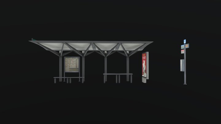 Bus Stop 3D Model