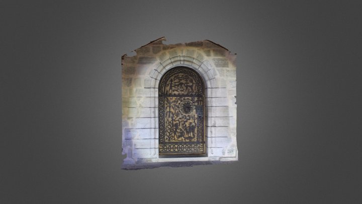 Roglösa medieval church door 3D Model