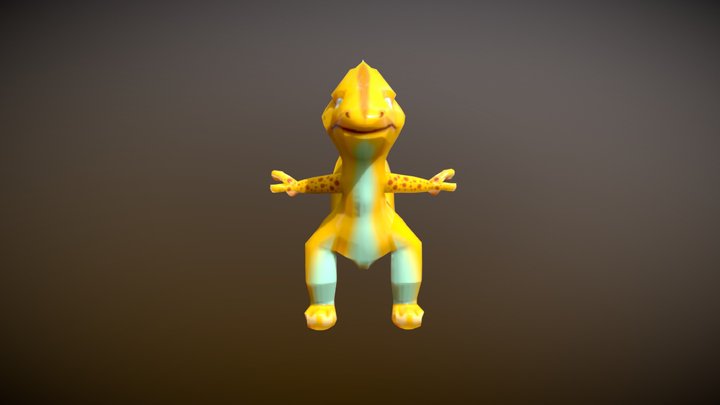 Gecko Texturized 3D Model