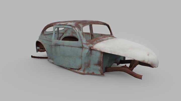 Old rusty Car Asset Game Ready AAA model 3D Model