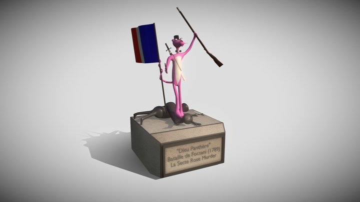 Statue panthère rose 3D Model