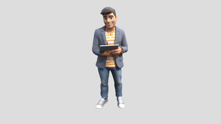 A low poly 3D Business Man fbx 3D Model