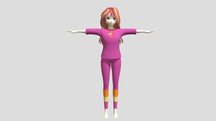 Sunset Shimmer In Pajamas – Canon Hair – Kostenloses 3D-Modell STL