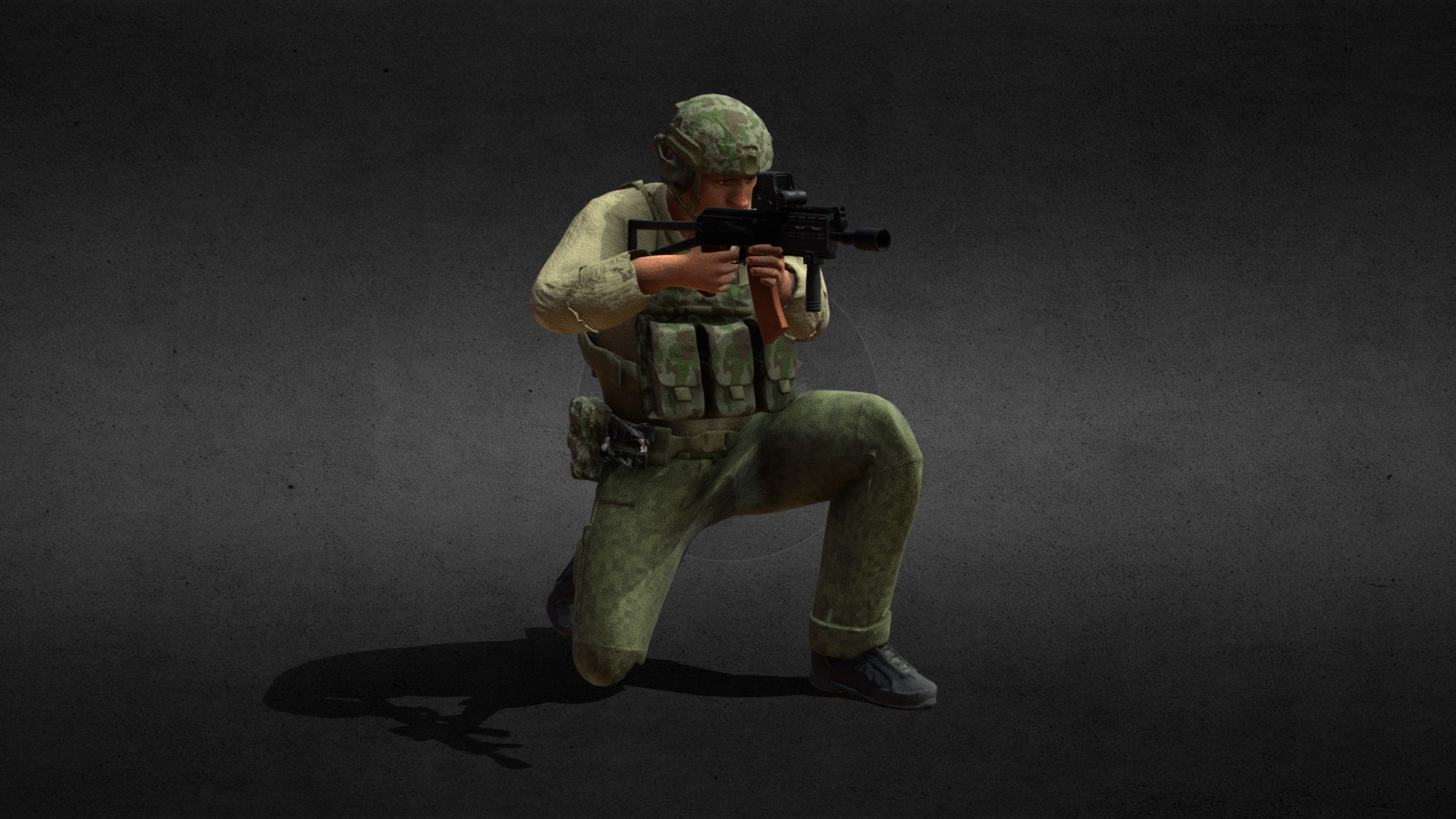 Soldier Crouched Alert Anim
