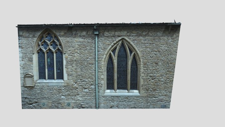 Double Ancient Church Windows 3D Model