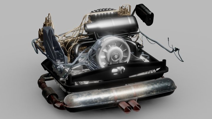 Car Engine | Detailed - Low Poly 3D Model